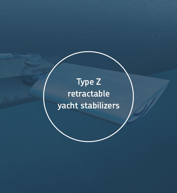 Type Z retractable yacht stabilizer 